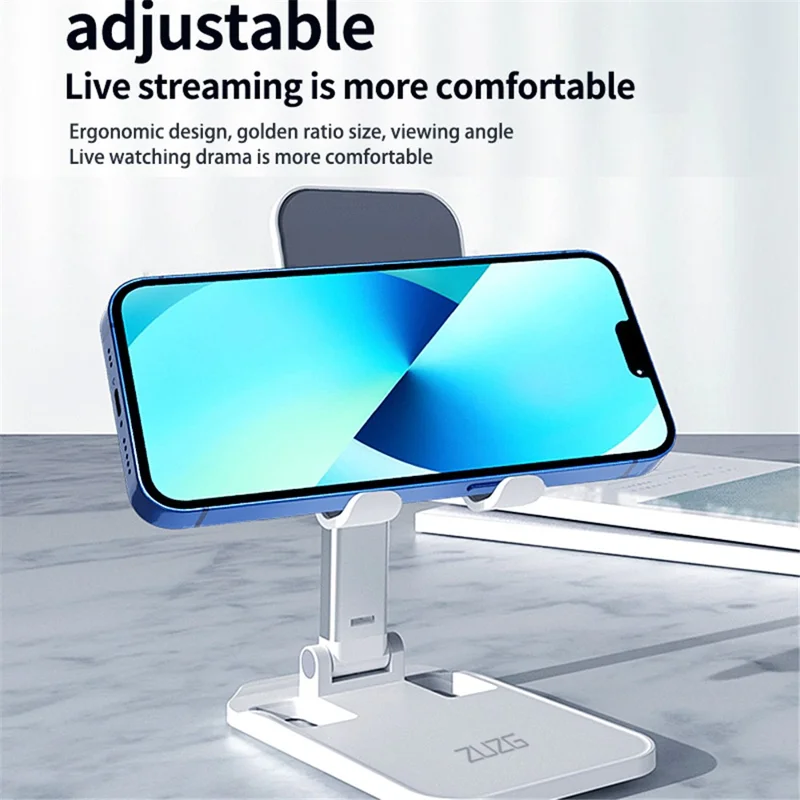 ZUZG Z16 Folding Lifting Table Stand for iPhone 16 / 16 Plus / 16 Pro / 16 Pro Max ABS Aluminum Alloy Desktop Phone Tablet Mount Holder