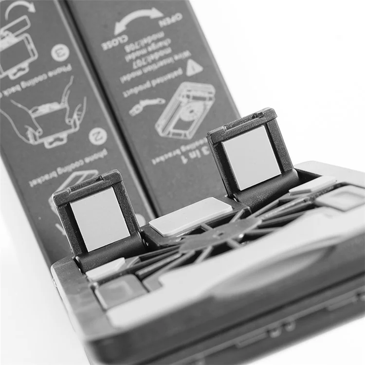 Soporte de escritorio para teléfono celular 707, ventilador de teléfono, accesorio de selfie para videoblogs, conveniente para iPhone 16 / 16 Plus / 16 Pro / 16 Pro Max - Negro