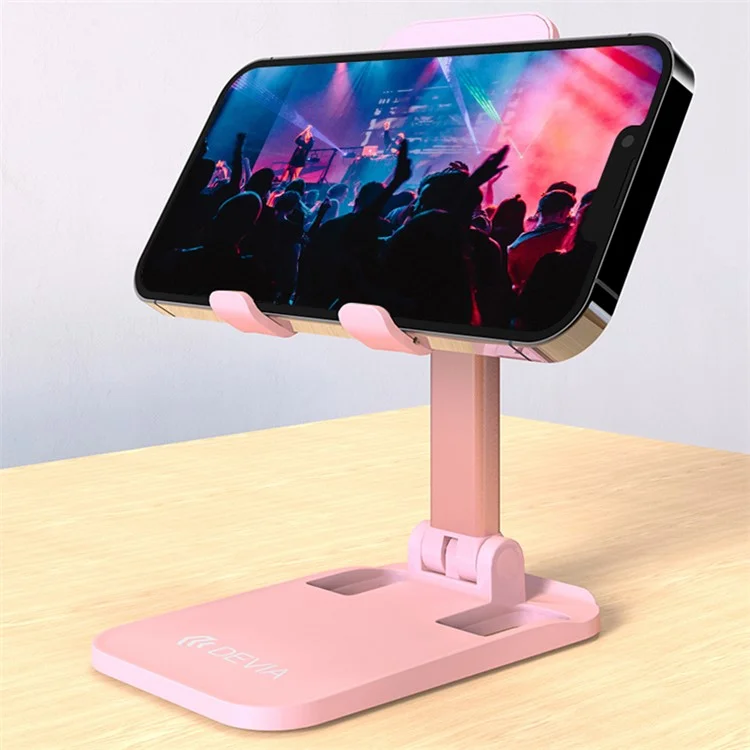 DEVIA Phone Stand Adjustable Foldable Desktop Phone Holder Tablets Cradle Dock for iPhone 16 / 16 Plus / 16 Pro / 16 Pro Max - White
