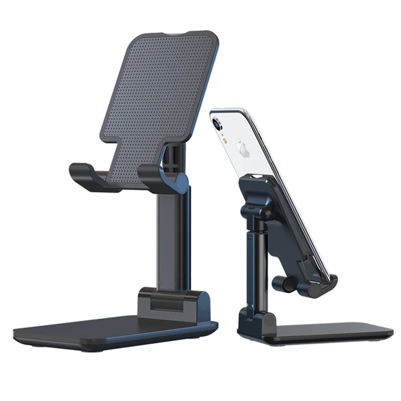 DEVIA ES054 Foldbar telefonstativ, højdejusterbart mobilholder til skrivebord til iPhone 16 / 16 Plus / 16 Pro / 16 Pro Max - Sort