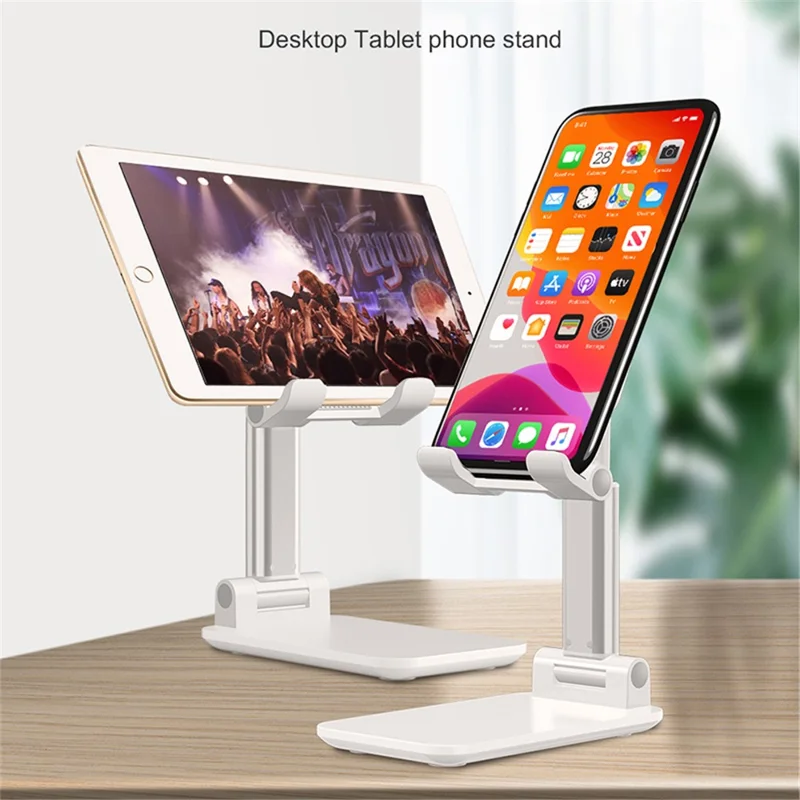 DEVIA ES054 Foldbar telefonstativ, højdejusterbart mobilholder til skrivebord til iPhone 16 / 16 Plus / 16 Pro / 16 Pro Max - Sort