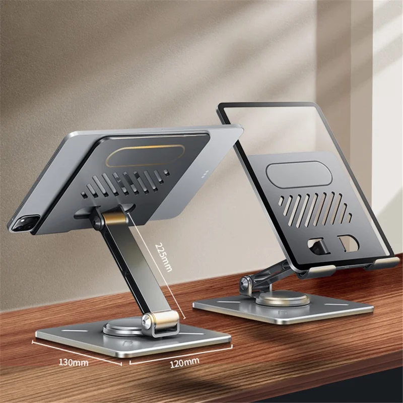 XUNDD XDHO-027 Rotation Foldable Desktop Holder Tablet Stand for iPhone 16 / 16 Plus / 16 Pro / 16 Pro Max - Grey