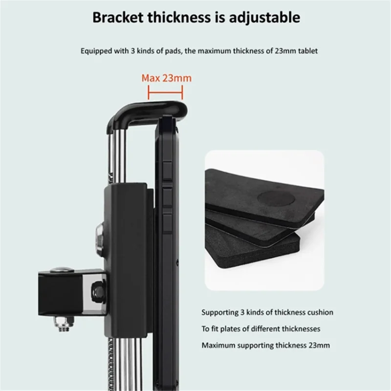 Folding Metal Wall Mount Tablet Holder with Anti-Theft Safety Lock for iPhone 16 / 16 Plus / 16 Pro / 16 Pro Max
