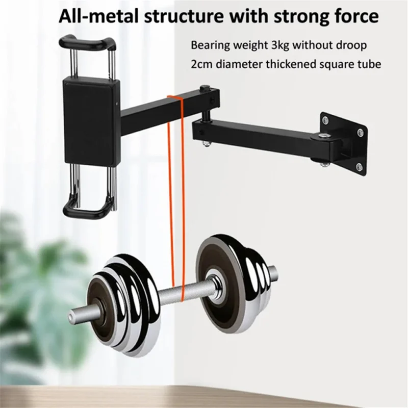 Folding Metal Wall Mount Tablet Holder with Anti-Theft Safety Lock for iPhone 16 / 16 Plus / 16 Pro / 16 Pro Max