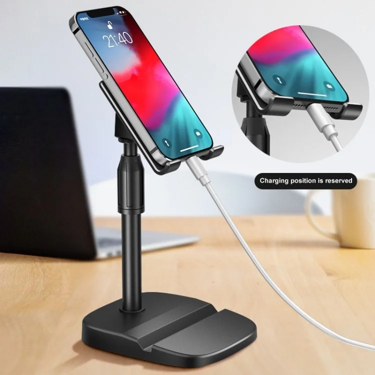 Y15 Universal Lazy Phone Stand with Dual Slots, Height Adjustable Tablet Holder for iPhone 16 / 16 Plus / 16 Pro / 16 Pro Max