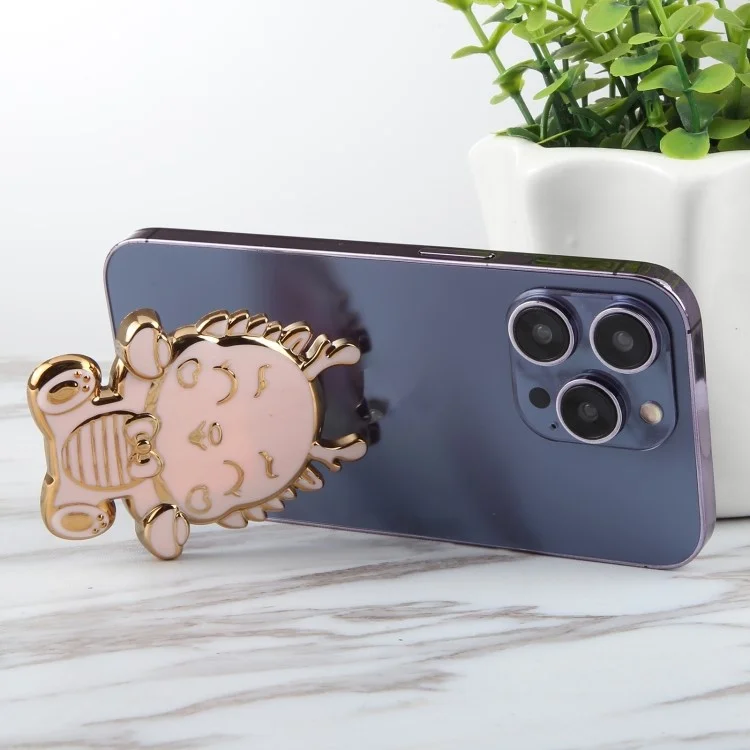 Cartoon Zodiac Dragon Phone Kickstand Desktop Folding Phone Stand - Pink