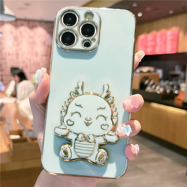Cartoon Zodiac Dragon Phone Kickstand Desktop Folding Phone Stand - Pink