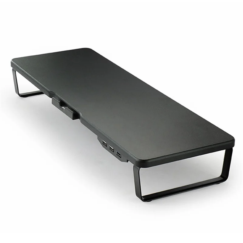 SLU Multi-Function Monitor Riser Stand with USB Port, Laptop Desktop Holder - Black