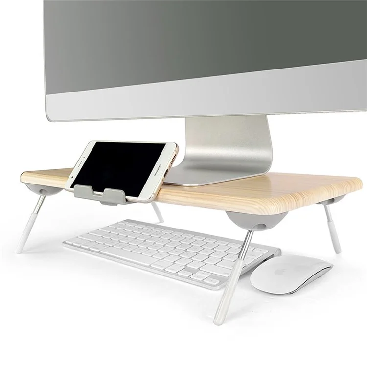 TT4M MDF+PVC Computer Monitor Riser Einstellbarer Desktop -stand Laptop Basis - Schwarz