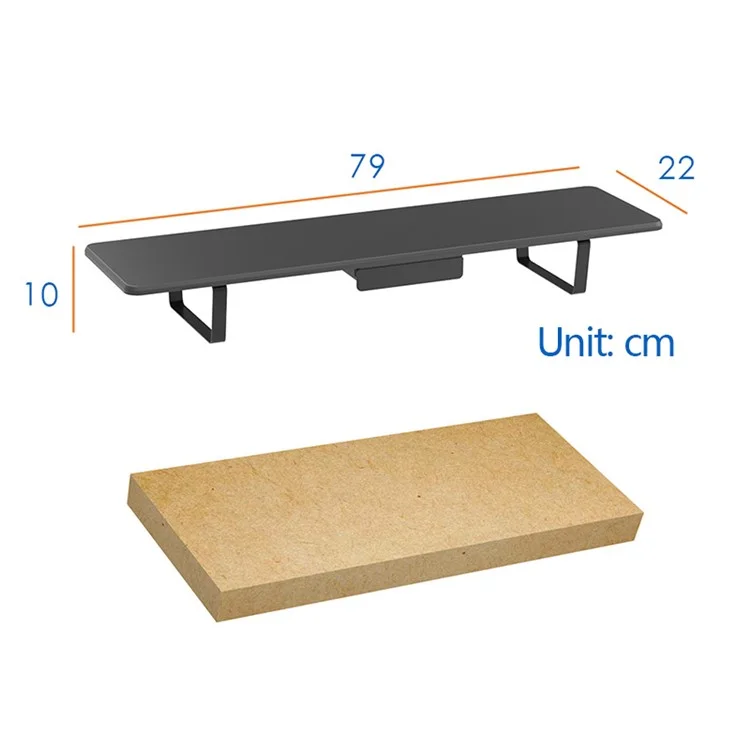 SHC79 Longa Lapso do Lapto de Laptop de Computadores de Madeira Stand Para Desktop Com 1 Gaveta - Grão de Madeira