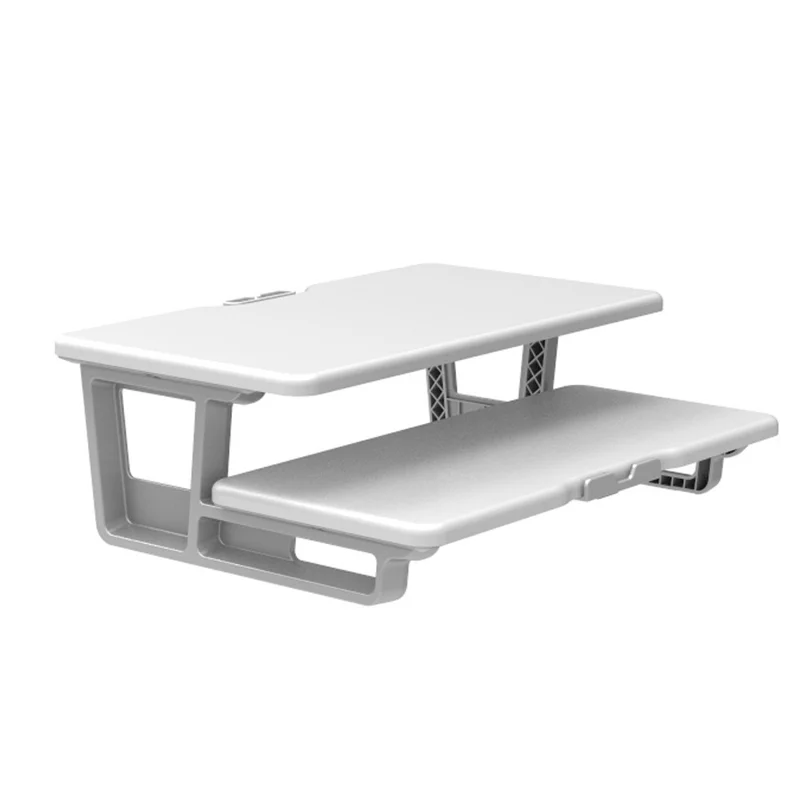 SP 2 Layer Wooden Computer Monitor Laptop Heighten Stand Desktop Storage Rack - White