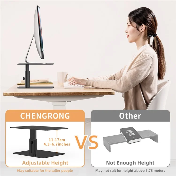 LENUO DL-202 Adjustable Laptop Stand for Desk Aluminum Alloy Laptop Riser Holder