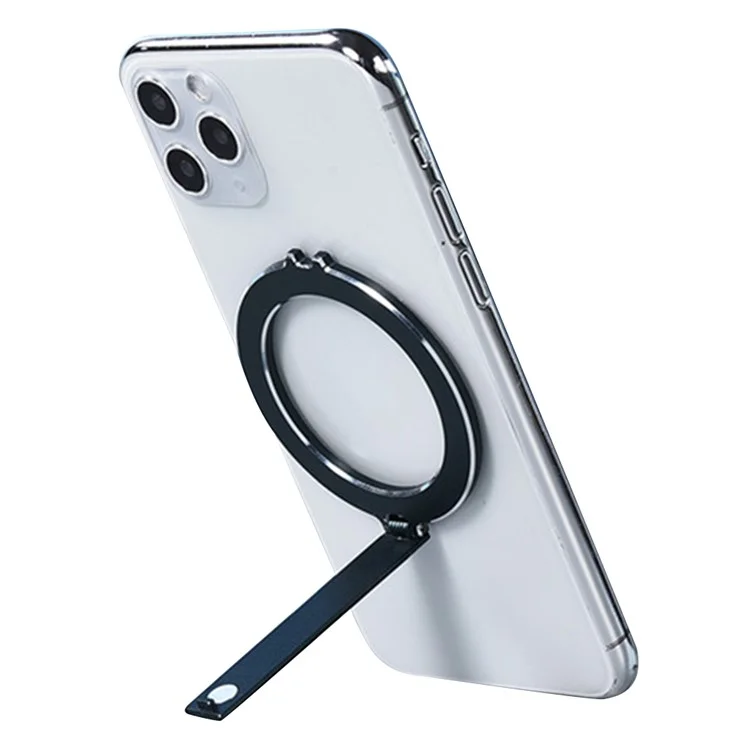 Magnetic Phone Holder 360 Degree Rotating Ring Phone Kickstand Foldable Stand for iPhone 16 / 16 Plus / 16 Pro / 16 Pro Max - Black
