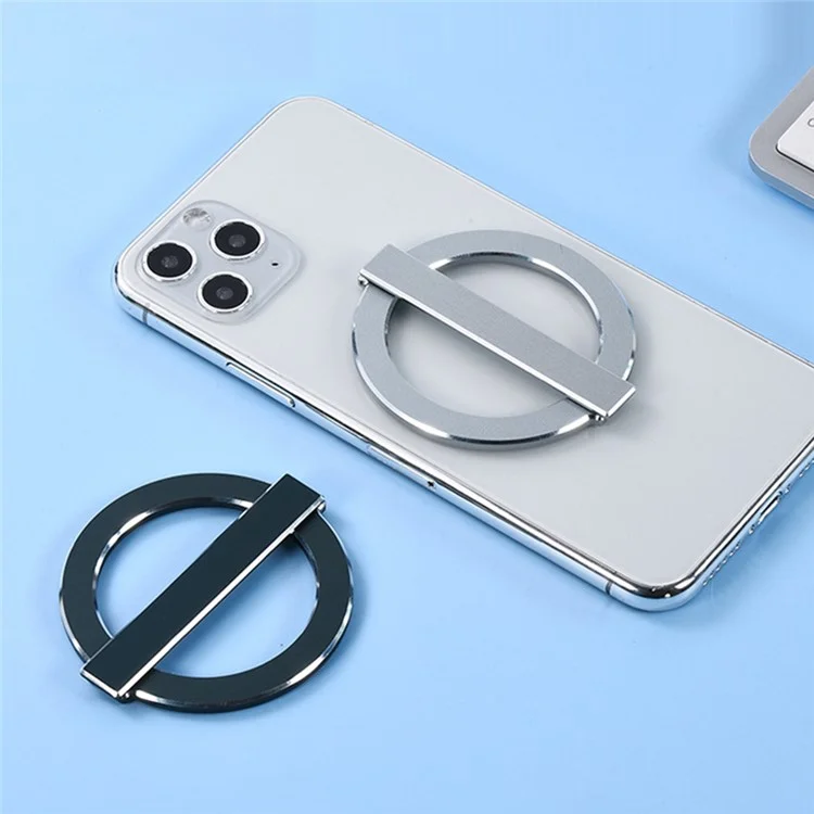 Magnetic Phone Holder 360 Degree Rotating Ring Phone Kickstand Foldable Stand for iPhone 16 / 16 Plus / 16 Pro / 16 Pro Max - Black