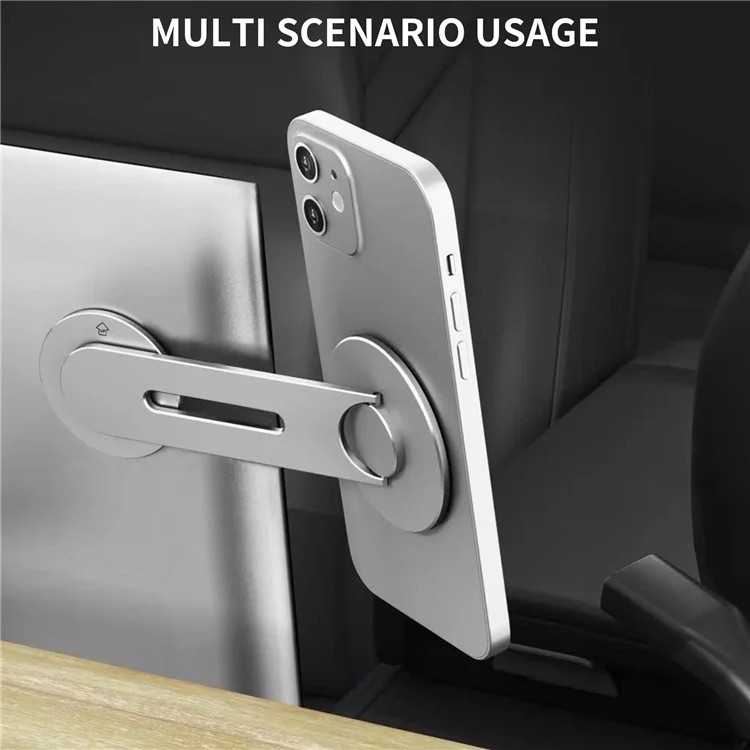 AHASTYLE WG26-5 Support de téléphone portable en alliage d'aluminium magnétique réglable compatible avec MagSafe / iPhone 16 / 16 Plus / 16 Pro / 16 Pro Max - Argent