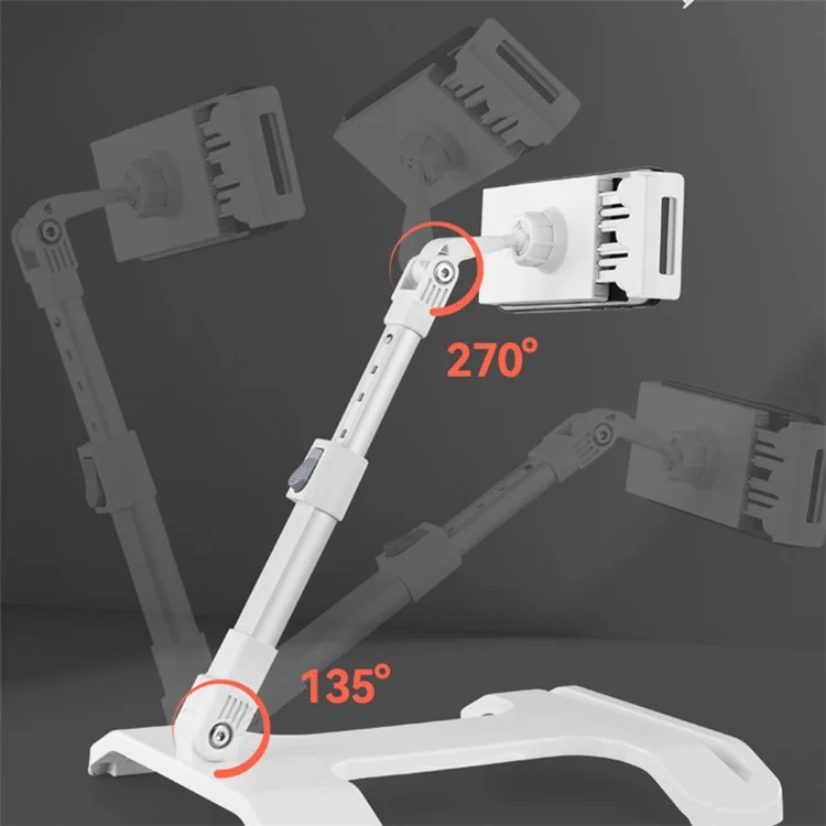 YL-901 Desktop Tablet Holder Mount Foldable Phone Stand Phone Clamp Tablet Holder for iPhone 16 / 16 Plus / 16 Pro / 16 Pro Max - Black