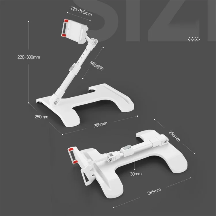 YL-901 Desktop Tablet Holder Mount Foldable Phone Stand Phone Clamp Tablet Holder for iPhone 16 / 16 Plus / 16 Pro / 16 Pro Max - Black