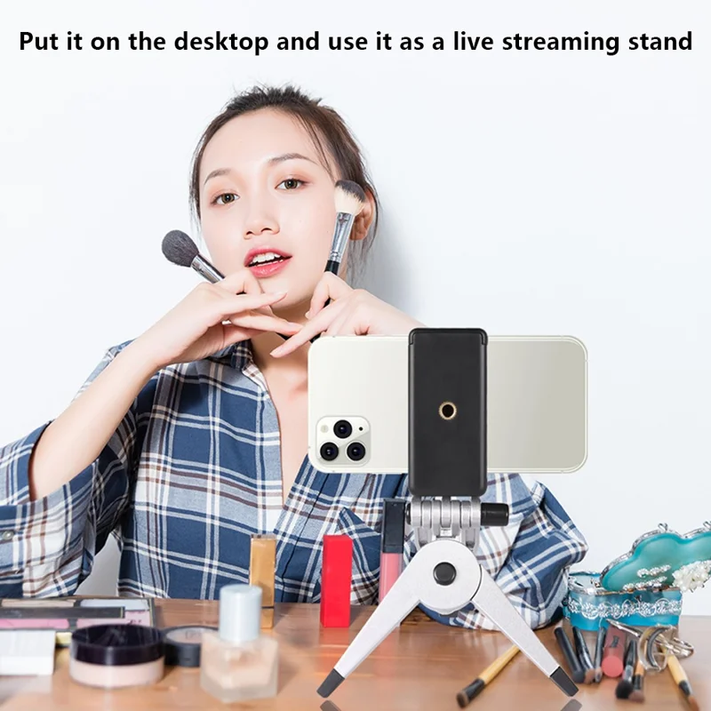 A251 For Gopro Camera Cell Phone Mount Tripod Stand Desktop Holder with 1 / 4 Inch Screw Adapter - Silver