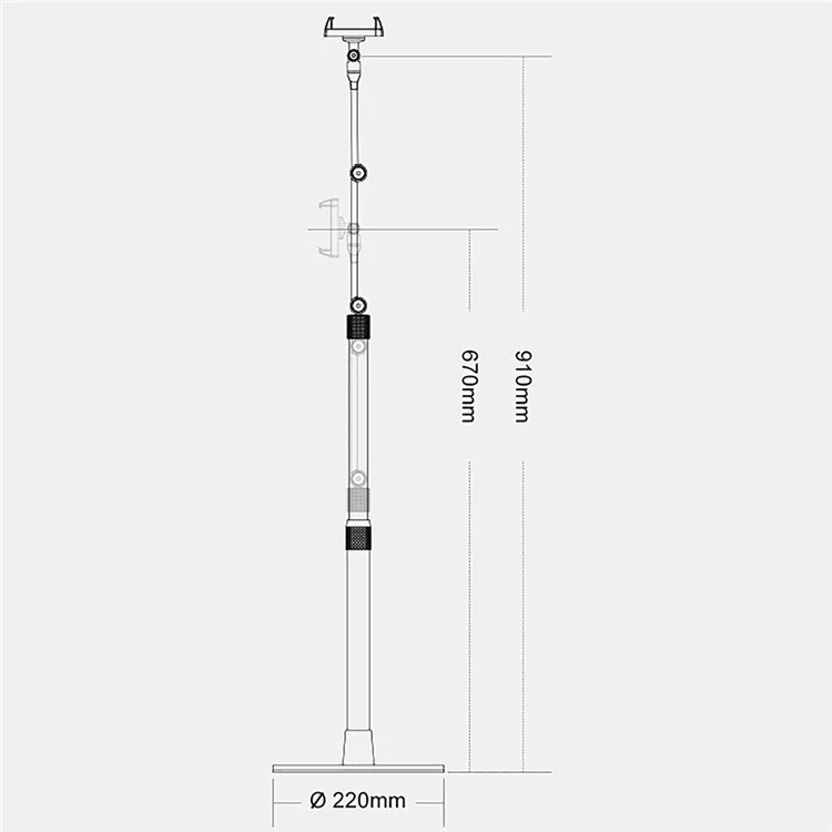 Support pour téléphone cellulaire UPERGO AP-4P Live Streaming Bracket Adjustable Phone Holer pour appareils de 4,5 à 6,5 pouces