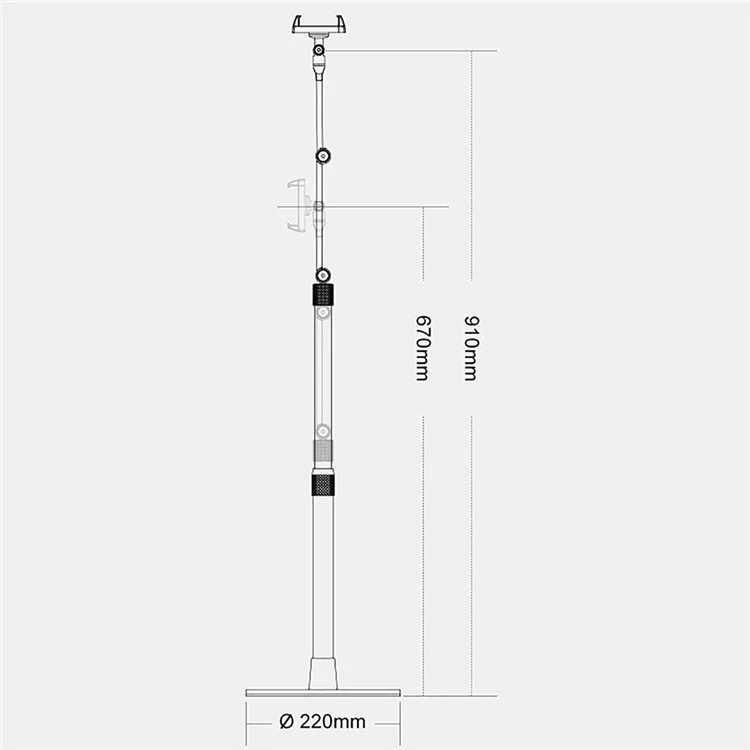 UPERGO AP-4P Cell Stand Stand Suporte Livo Suporte Ajustável Holes de Telefone Para Dispositivos de 4,5-6,5 Polegadas