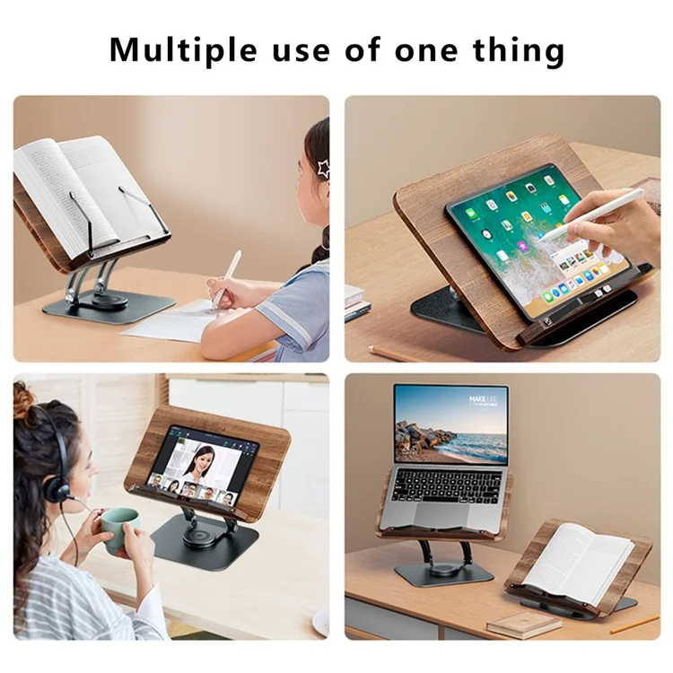 RS03 360 Degree Book Stand for Reading Adjustable Desktop Book Notebook Holder Stand for 10-17 inch Device