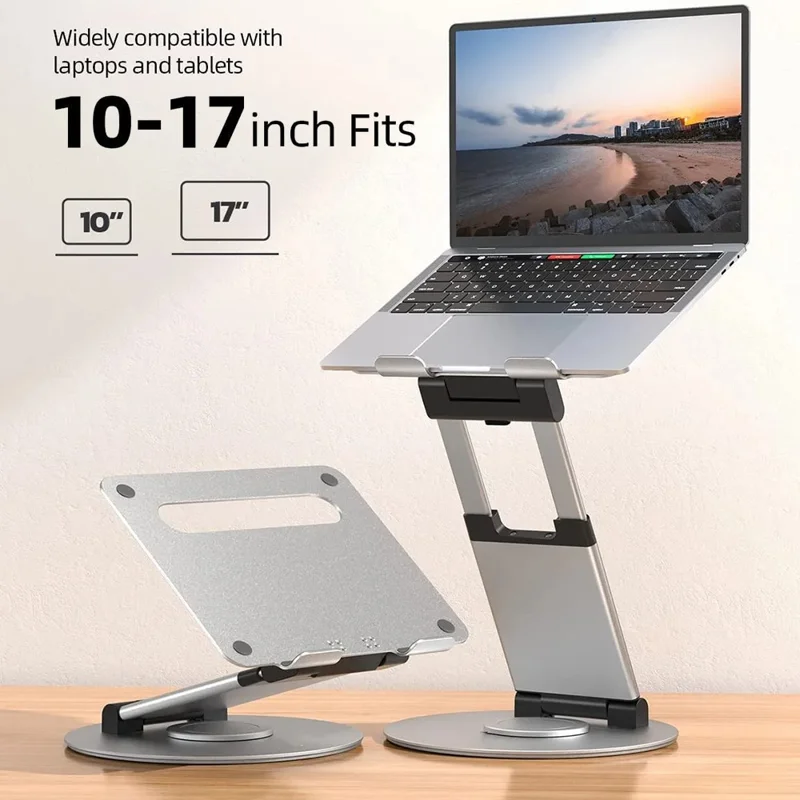 Support de tablette AS018-XS Ajustable Rotant à 360 degrés pour appareil de 10 à 17 pouces - Argent