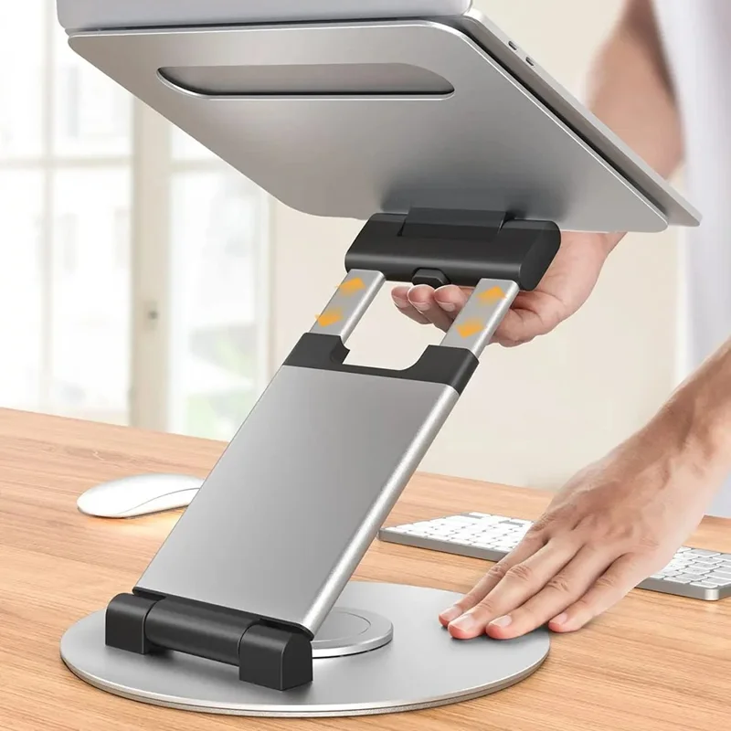 Support de tablette AS018-XS Ajustable Rotant à 360 degrés pour appareil de 10 à 17 pouces - Argent