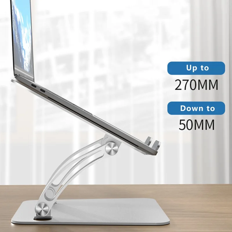 AS010-BMW Desktop Laptop Stand Holder Aluminum Alloy Notebook Computer Riser - Grey