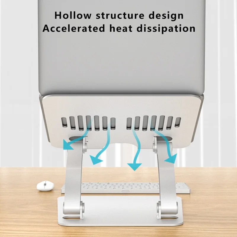 AS010-BMW Desktop Laptop Stand Holder Aluminum Alloy Notebook Computer Riser - Grey