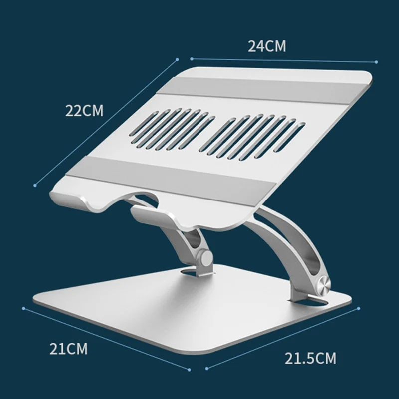 AS010-BMW Desktop Laptop Stand Holder Alluminio Lega Notebook Computer Riser - Argento