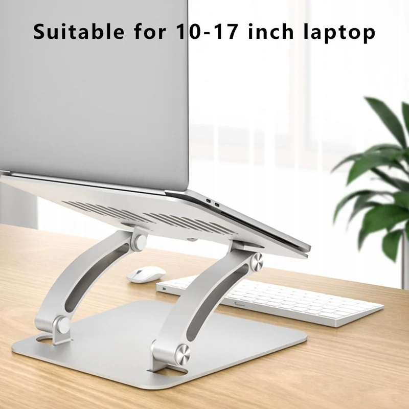 AS010-BMW Desktop Laptop Stand Holder Alluminio Lega Notebook Computer Riser - Argento