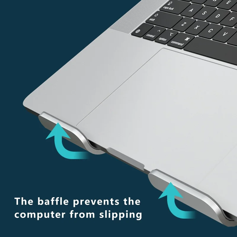 AS010-BMW Desktop Laptop Stand Holder Alluminio Lega Notebook Computer Riser - Argento