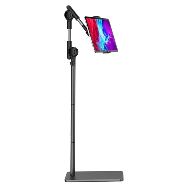 Bulk Buy BX-52A 1.4m Universal Phone Tablet Floor Stand for iPhone 16 / 16 Plus / 16 Pro / 16 Pro Max ABS + Carbon Steel Adjustable Bracket