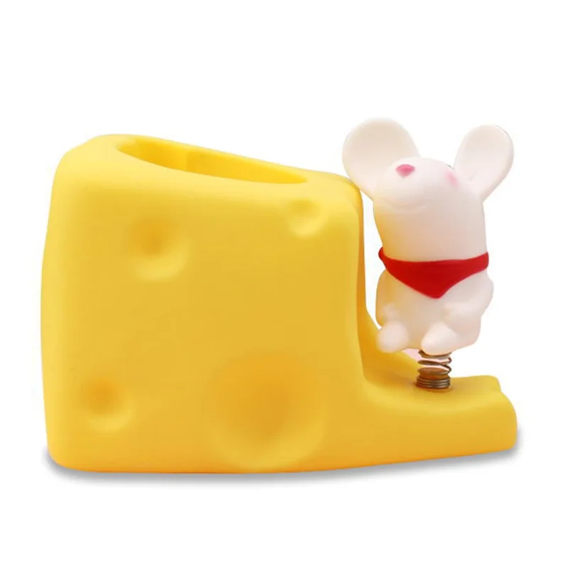 Desk Pencil Pen Holder Cartoon Desk Pen Organizers Cute Desktop Storage Stationery Supplies - Yellow