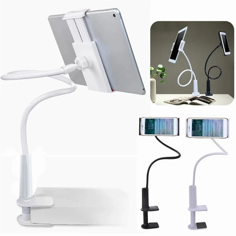 Neck Hanging Desktop Phone Tablet Holder for iPhone 16 / 16 Plus / 16 Pro / 16 Pro Max Flexible Lazy Cell Phone Support Stand - Purple