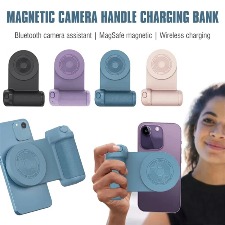 Camera-Shaped Bluetooth-compatible Phone Holder Handle Desktop Magnetic Rotating Phone Stand - Green