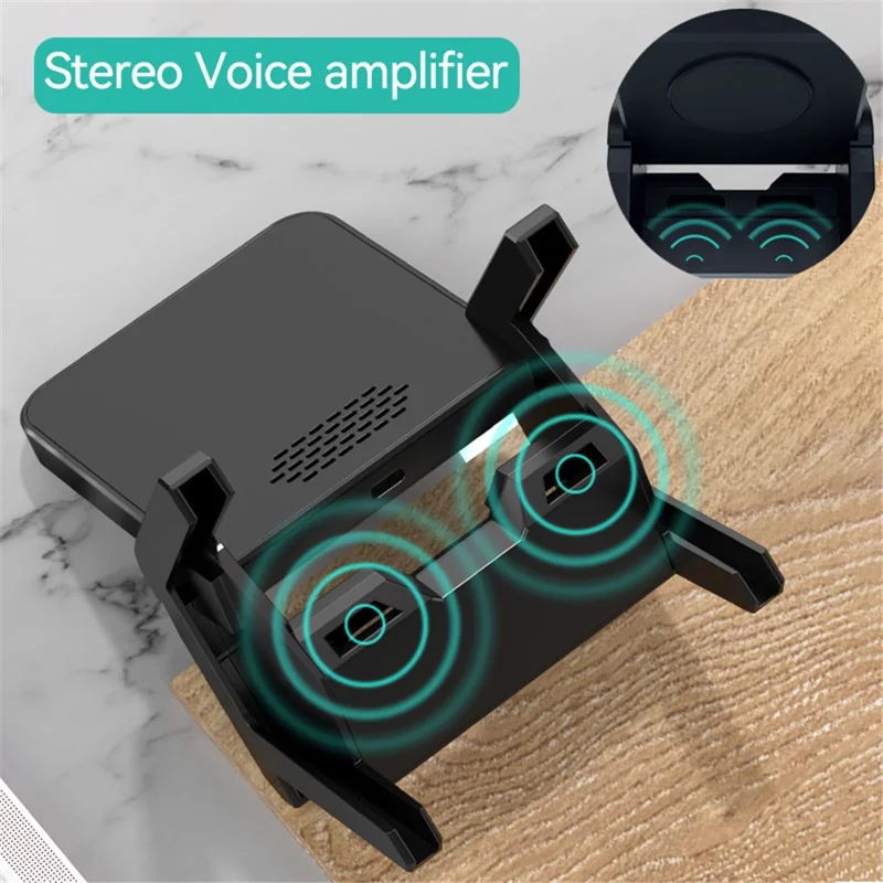 CF66 Detachable 15W Wireless Charger Stand Sound Amplifier Chair (CE Certified) - White