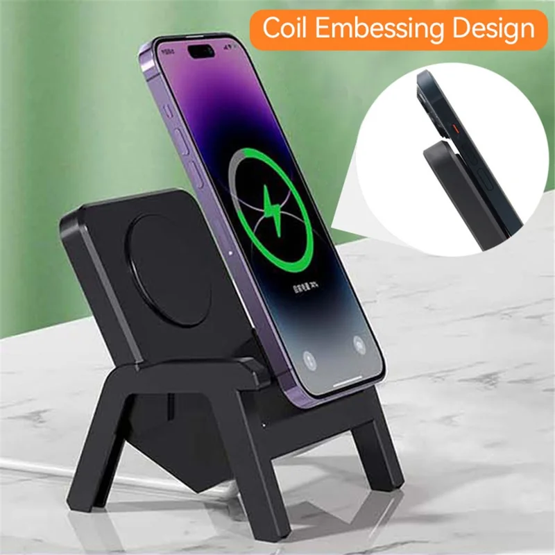 CF66 Detachable 15W Wireless Charger Stand Sound Amplifier Chair (CE Certified) - White