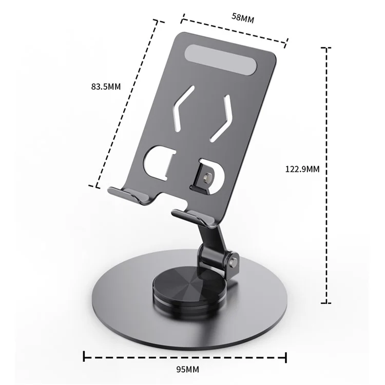YY-027 Desktop Phone Bracket Stand 360° Rotation Foldable Desktop Holder Tablet Stand - Grey