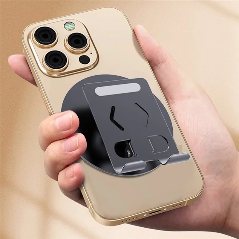 YY-027 Desktop Phone Bracket Stand 360° Rotation Foldable Desktop Holder Tablet Stand - Black