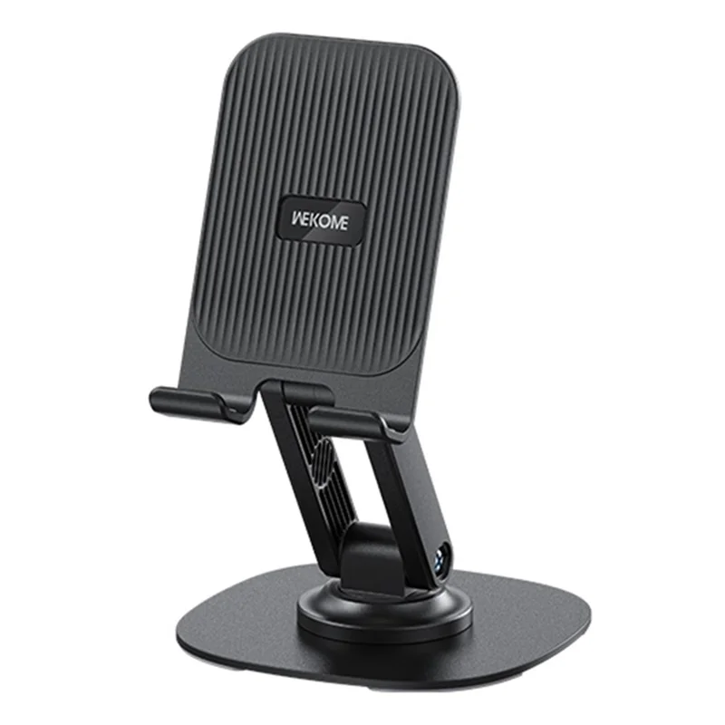 WEKOME Life Series WA-SL03 Foldable Phone Stand ABS+Silicone Rotatable Desktop Cradle Dock - Black
