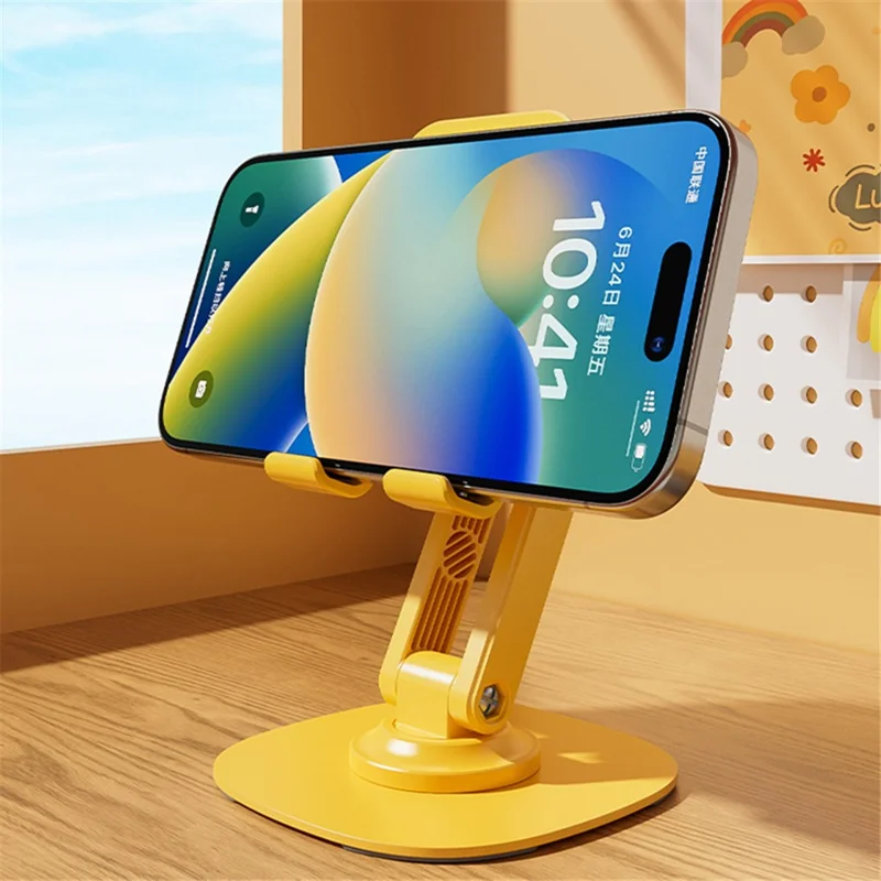 WEKOME Life Series WA-SL03 Foldable Phone Stand ABS+Silicone Rotatable Desktop Cradle Dock - Black