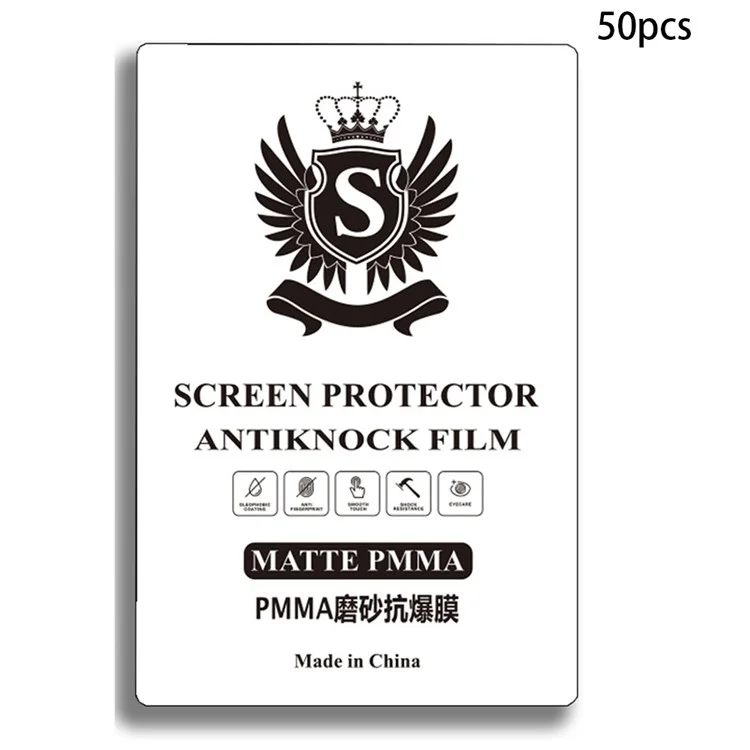 50 Pcs PMMA Anti-Explosion Film 4-Layer Thickened Cuttable Screen Protector For Flat Screens - Matte