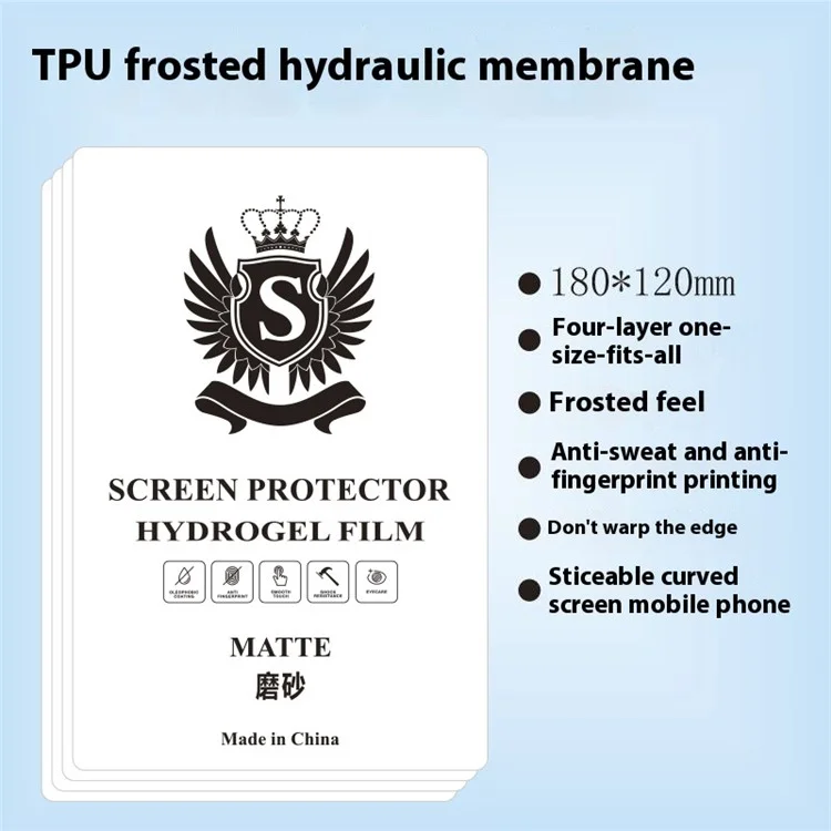50 Pcs TPU Hydrogel Film S Standard 8 Inch Anti-Scratch Screen Protector For Curved  /  Flat Screens - Matte
