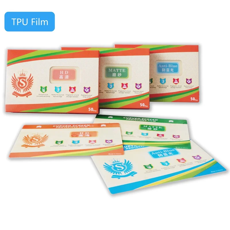 50 Pcs TPU Hydrogel Film S Standard 8 Inch 4-Layer Anti-Scratch Screen Protector - HD