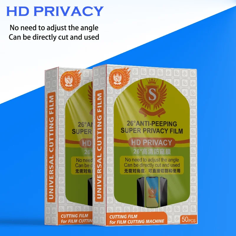 50 Pcs Privacy Screen Protector TPU HD Anti Spy Hydrogel Film Full Coverage Soft Film For Curved Screens