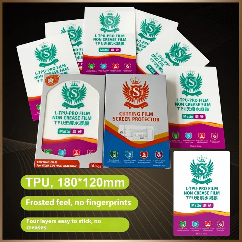 L-TPU-PRO 50 Pcs Screen Protector 4-Layer TPU Self Healing Hydrogel Film For Curved Screens - Matte