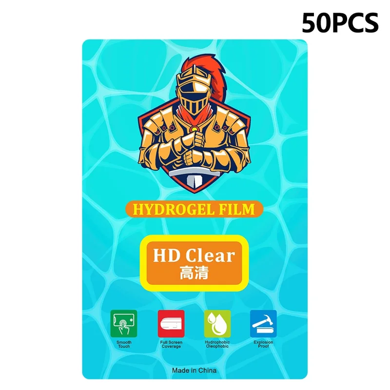 50 Pcs 8 Inch TPU Hydrogel Film Anti Scratch Screen Protector For Curved  /  Flat Screens - HD Clear