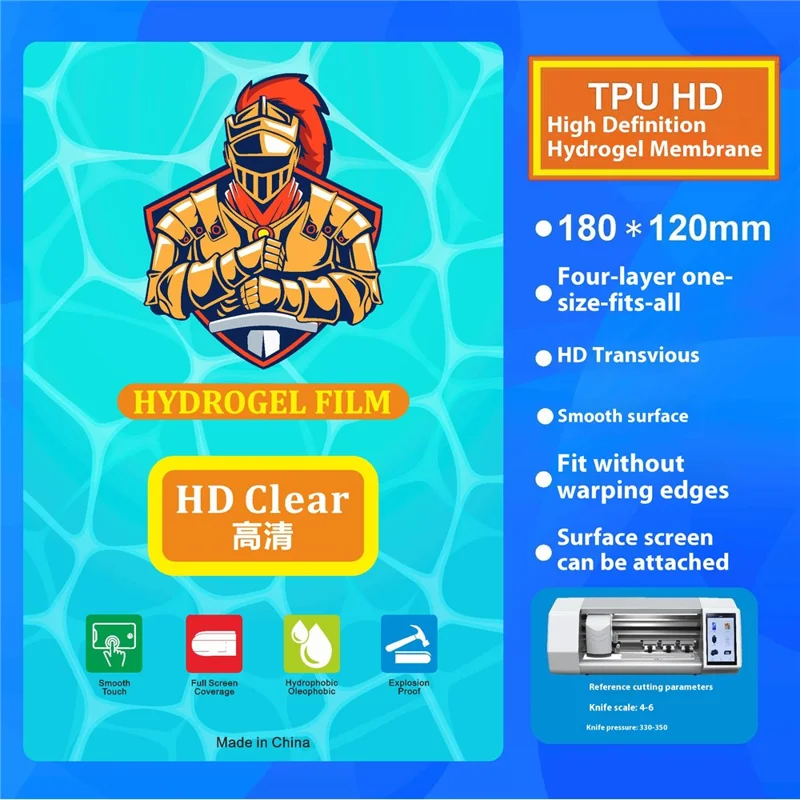 50 Pcs 8 Inch TPU Hydrogel Film Anti Scratch Screen Protector For Curved  /  Flat Screens - HD Clear