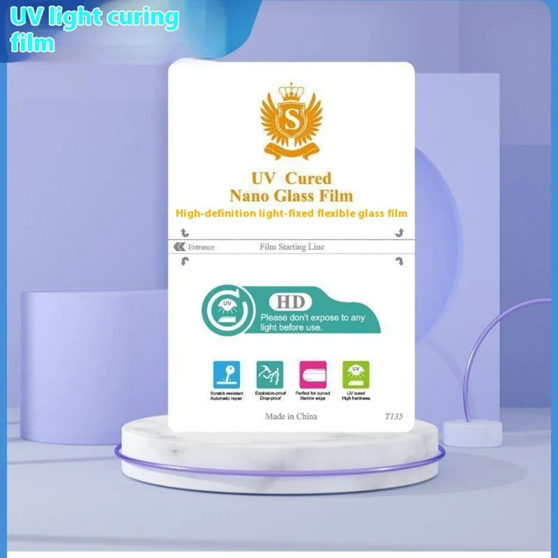50 Pcs UV Light Curing Film Scratch Resistance Screen Protector For Curved  /  Flat Screens - T135-HD